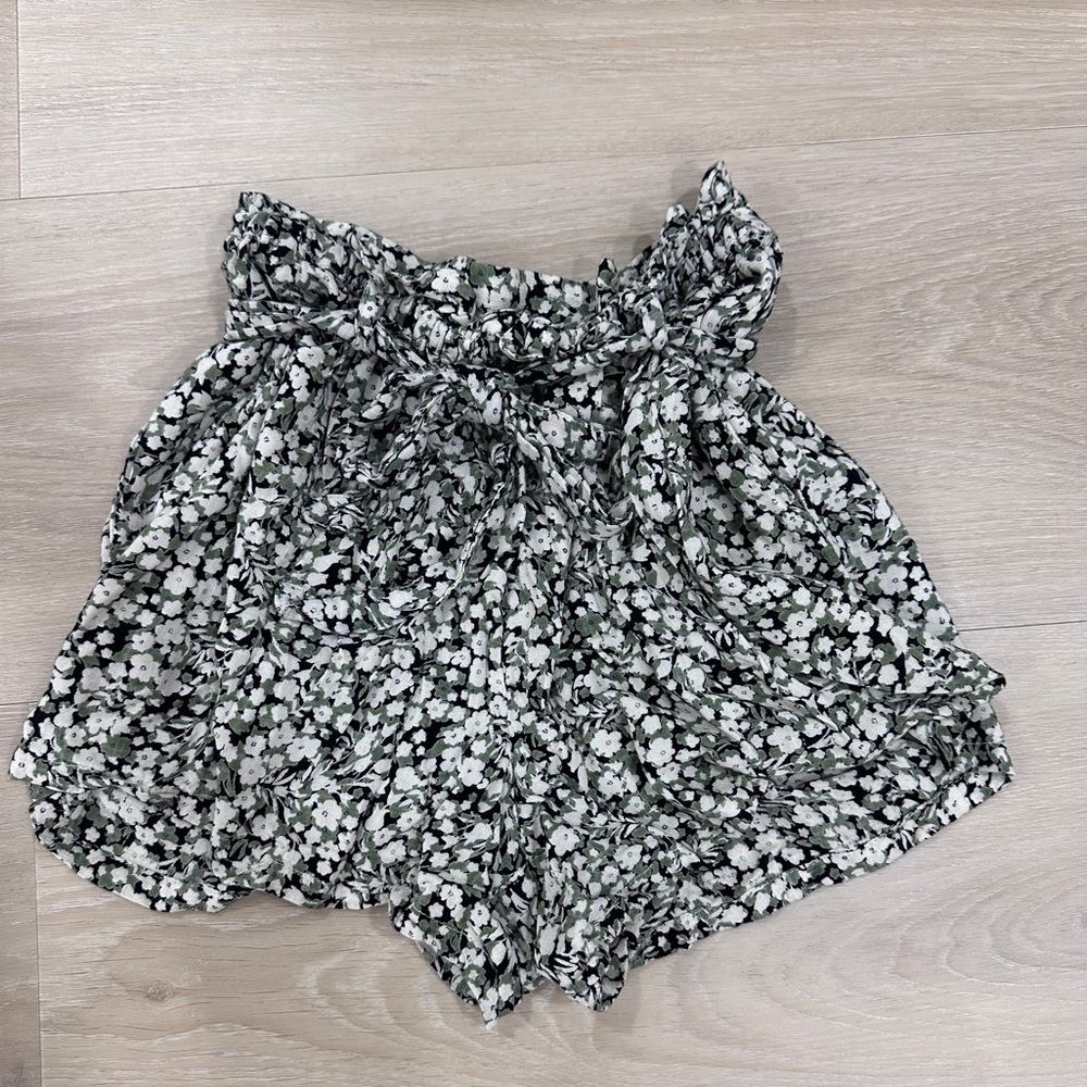 PATRONS OF PEACE Skort Girls XS Floral Elastic Waist with Tie
